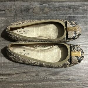 Kate Spade New York Snake Skin Bow tie Flats